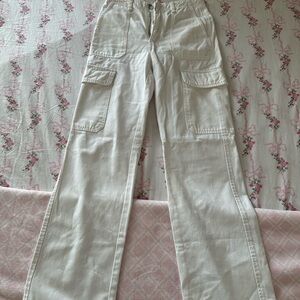Zara White Cargo Women Jeans